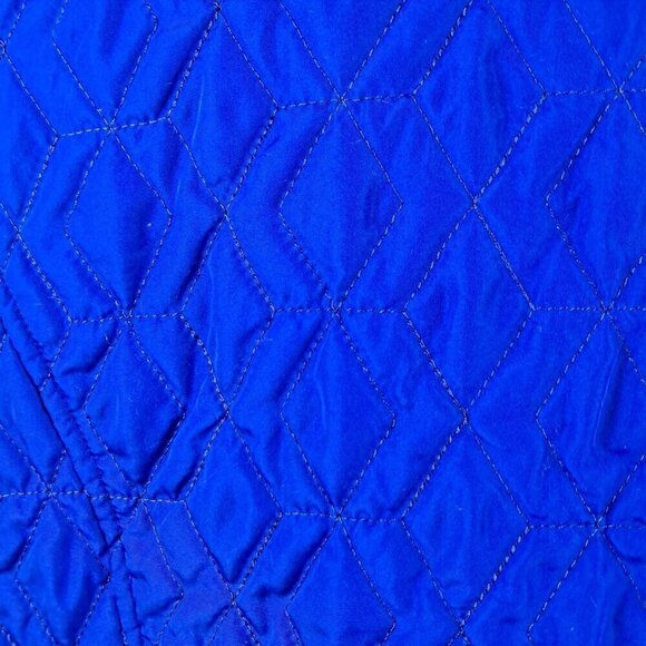 Chico's Size 2 (US Med) Cobalt Blue Sleeveless Vest Pockets Diamond Quilted - Picture 7 of 11